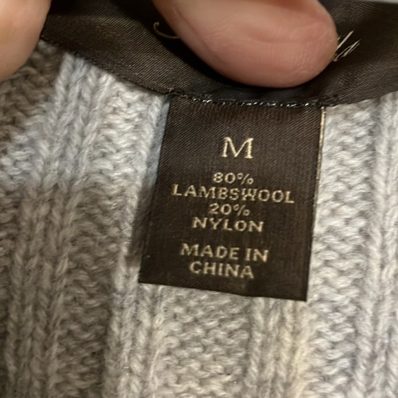 Tasso Elba lambswool cable knit zip front cardigan Medium - Picture 6 of 8